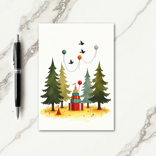 Evergreen Tree Birthday Card