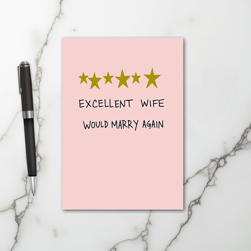 Excellent Wife 5 Star Review Card