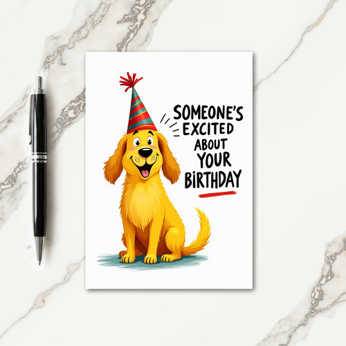 Excited Dog Birthday Card