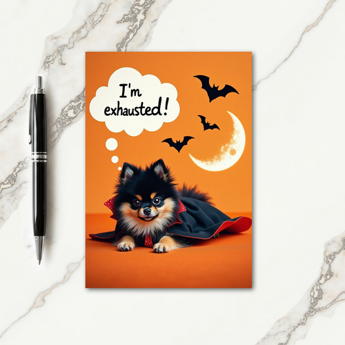Exhausted Little Vampire Card
