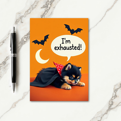 Exhausted Spooky Night Card