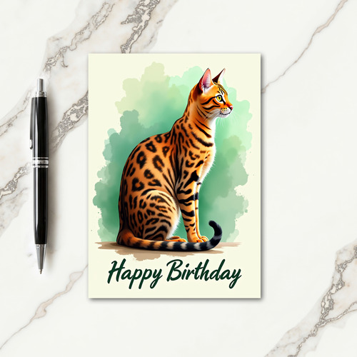 Exotic Feline Birthday Card