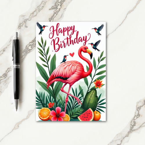 Exotic Illustration Birthday Card