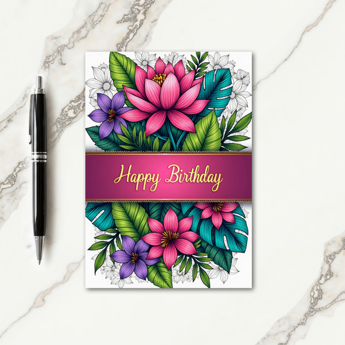 Exotic Paradise Birthday Card