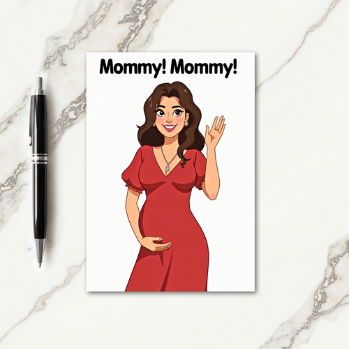 Expecting Mommy Illustration Card