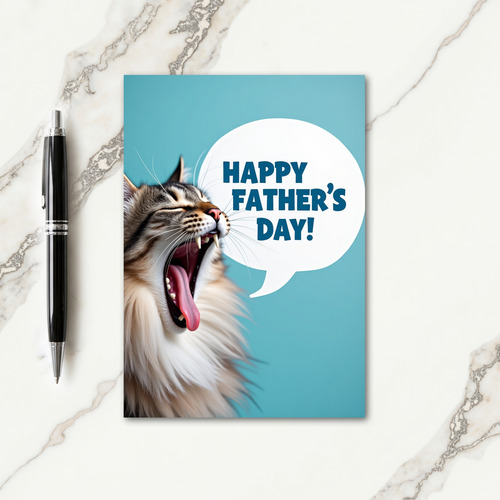 Expressive Cat Fathers Card