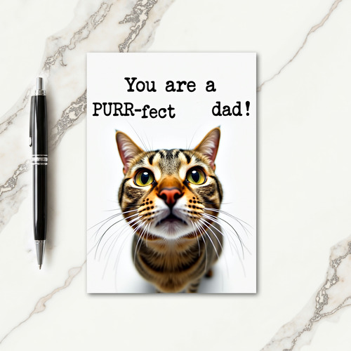 Expressive Cat Fathers Day Card