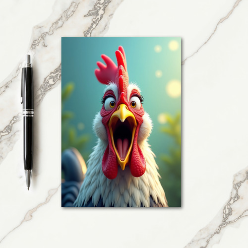 Expressive Rooster Birthday Cheer Card