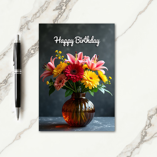 Exquisite Floral Birthday Card