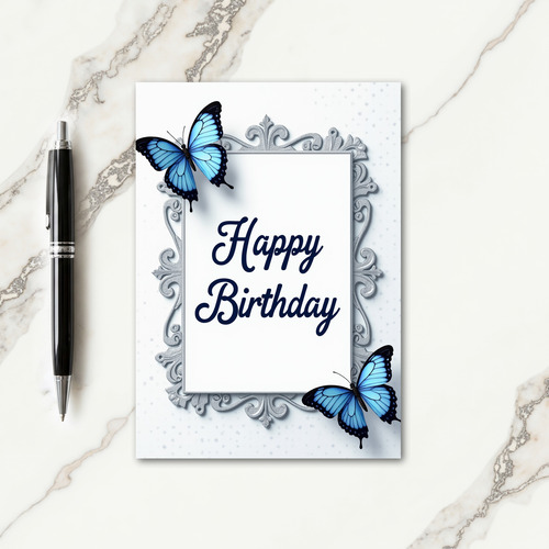 Exquisite Silver Birthday Card