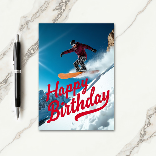 Extreme Snowboarder Birthday Card