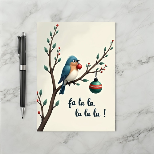 Fa La La Christmas Bird Card