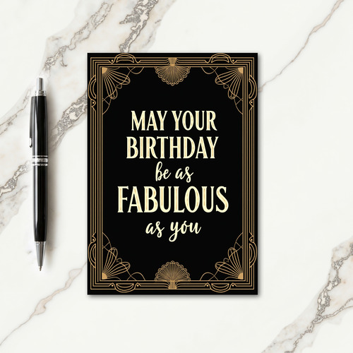 Fabulous Art Deco Birthday Card