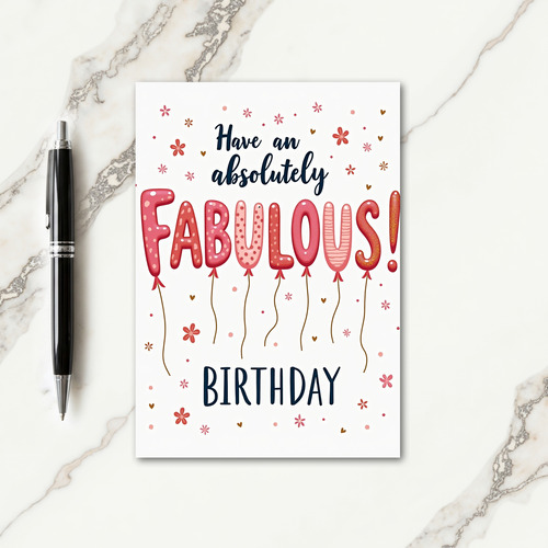 Fabulous Balloon Birthday Card