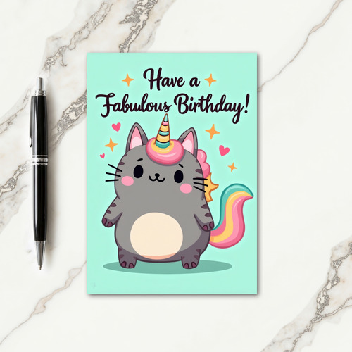 Fabulous Feline Birthday Card