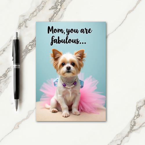Fabulous Mom Dog Tulle Skirt Card