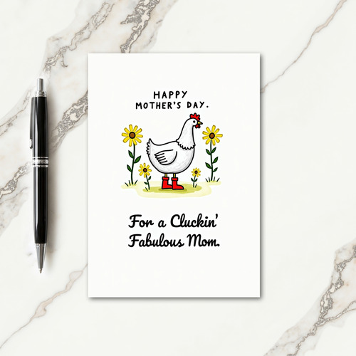 Fabulous Mom Fowl Illustration Card