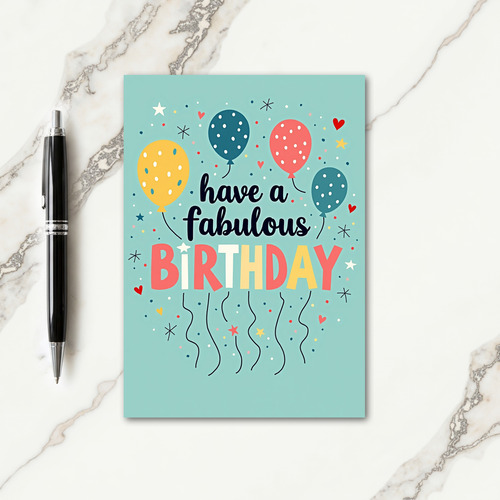 Fabulous Script Birthday Card