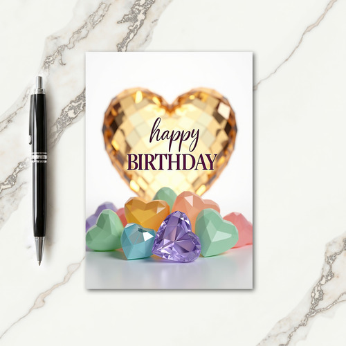 Faceted Hearts Birthday Card