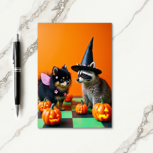 Fairy Dog And Witchs Night Card thumbnail