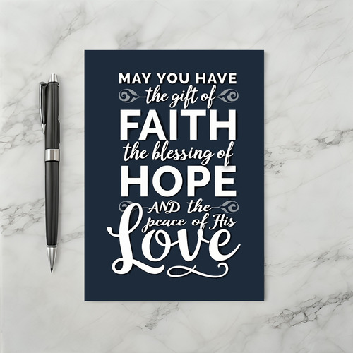 Faith Hope Love Spiritual Blessing Card