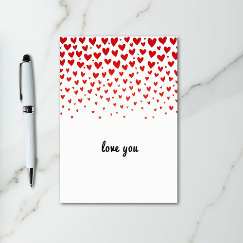 Falling Hearts Love You Card