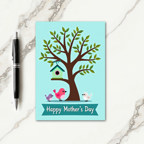 Family Birdhouse Mothers Day Card