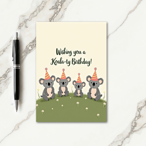 Family Party Hat Birthday Card