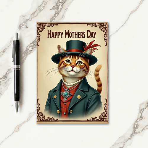 Fancy Cat Mothers Day Card
