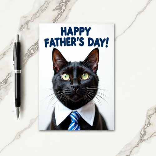 Fancy Feline Fathers Day Card