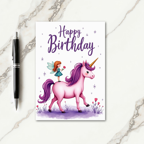 Fantasy Equine Child Birthday Card