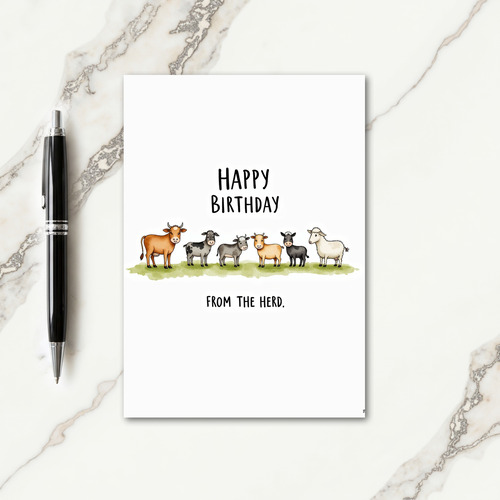Farm Animal Birthday Card
