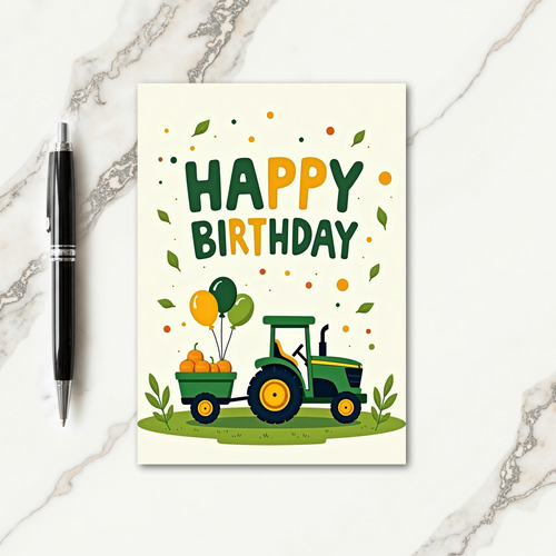Farm Birthday Wagon Card