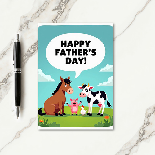 Farm Friends Fathers Day Card