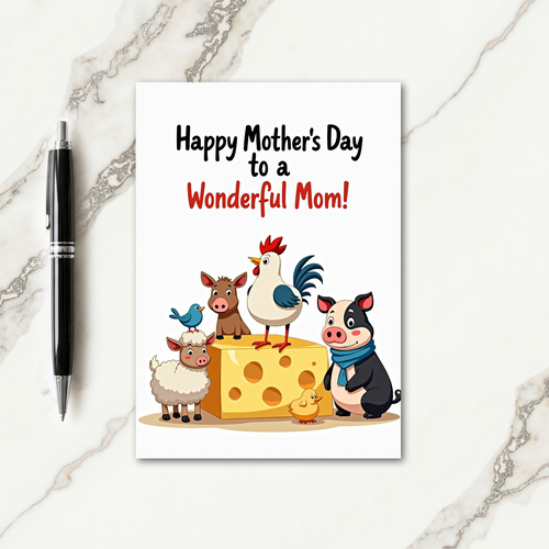 Farm Mothers Day Illustration Card