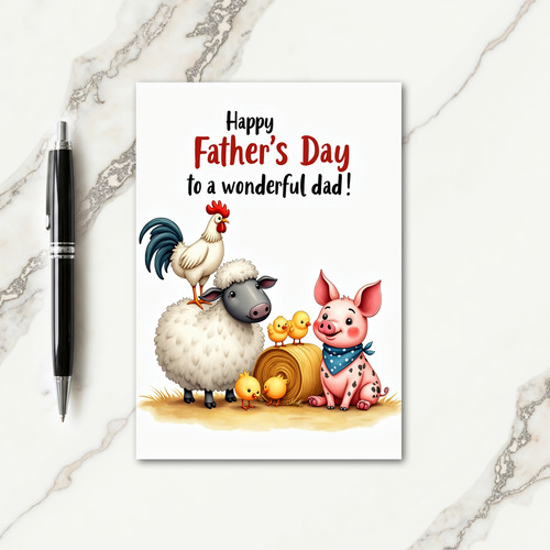 Farm Sweet Fathers Day Scene Card