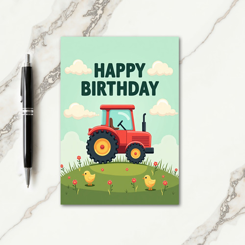 Farm Vehicle Birthday Card