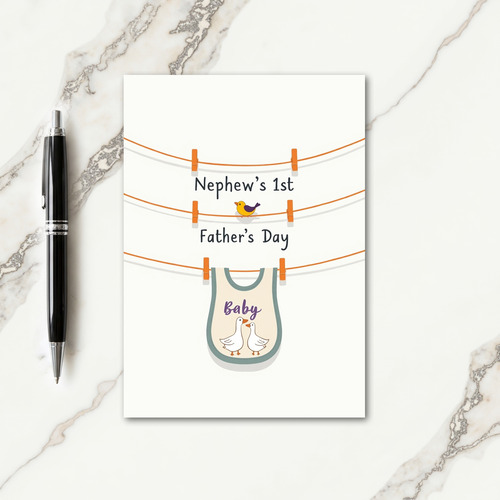 Fathers Day Baby Bib Line Card