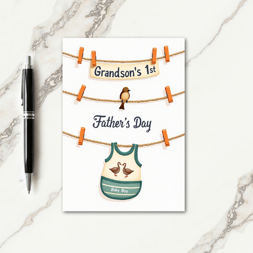 Fathers Day Baby Clothes Card