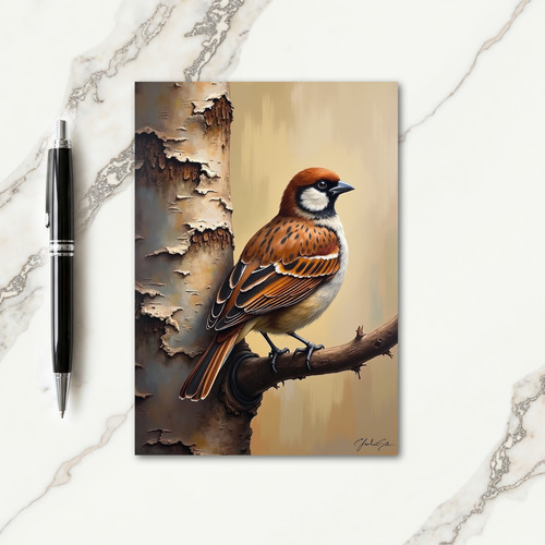 Fathers Day Bird Art Card