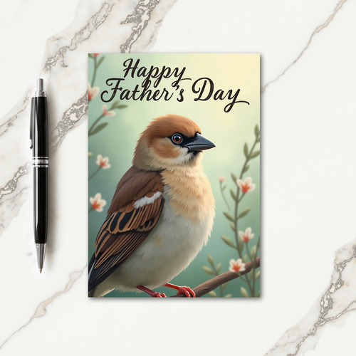 Fathers Day Branch Bird Image Card