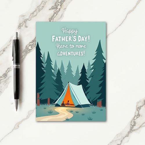 Fathers Day Camp Scene Card