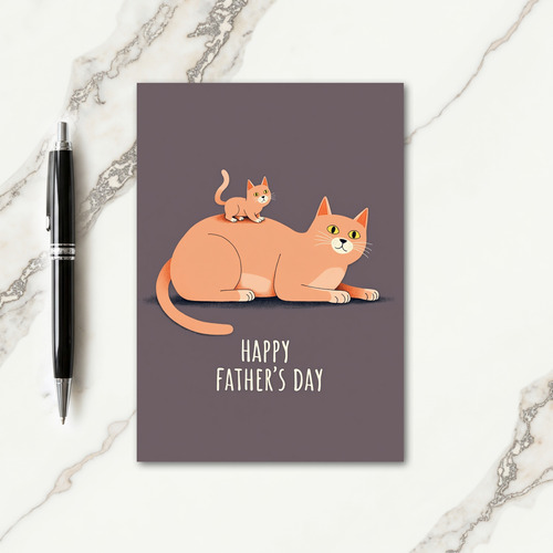 Fathers Day Cats Illustration Card