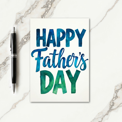 Fathers Day Cerulean Hue Card