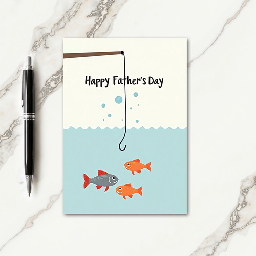 Fathers Day Fish Scene Art Card