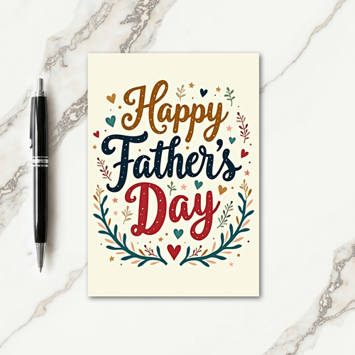 Fathers Day Floral Design Card