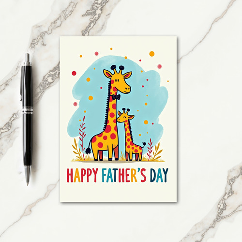 Fathers Day Giraffe Family Card