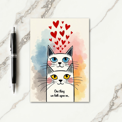 Fathers Day Hearts Felines Card