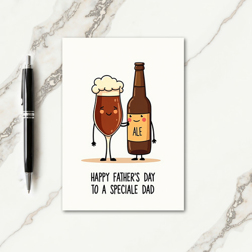 Fathers Day Illustration Beer Card