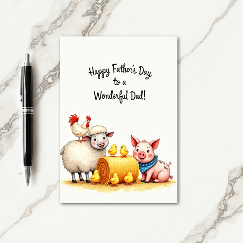 Fathers Day Illustration Fowl Card